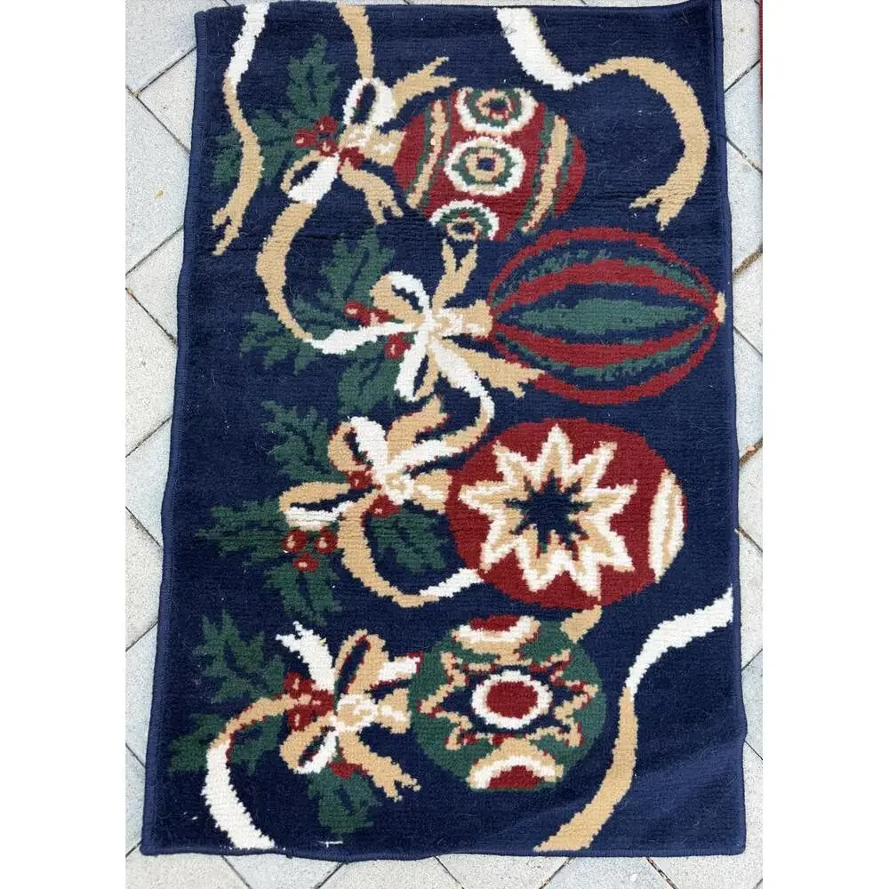 Lot of 4 Holiday Christmas Rugs – Snowman, Santa & Ornaments